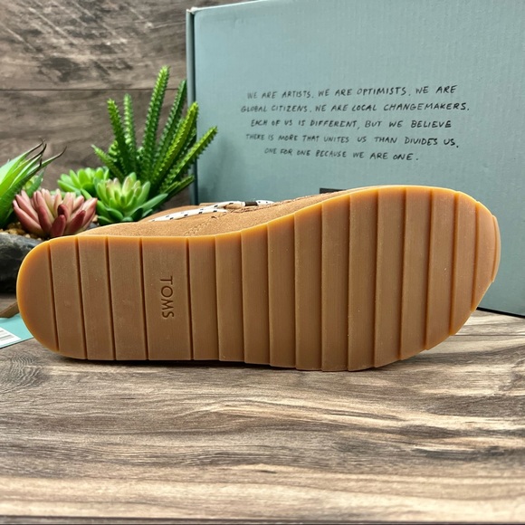 NIB Toms Rio Dark Amber Suede Water Resistant Moccasin Bootie Sneaker 8 38.5 - Picture 9 of 12